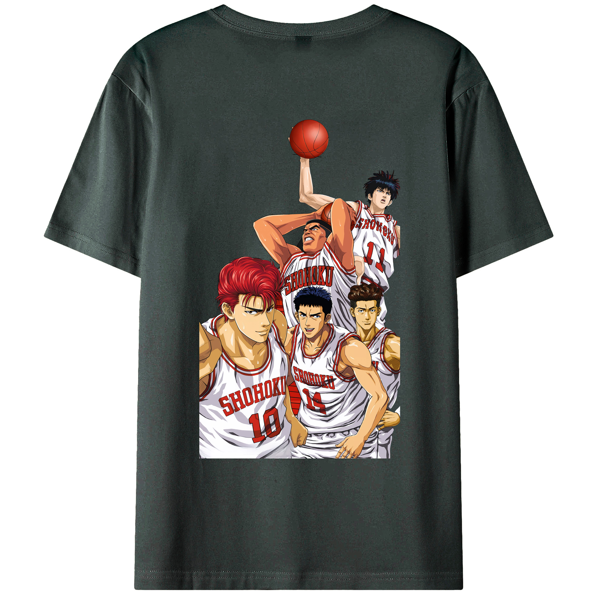 （画像用） SLAM DUNK／スラムダンク 綿100％ メンズ半袖Tシャツ（バックプリント） 通気性